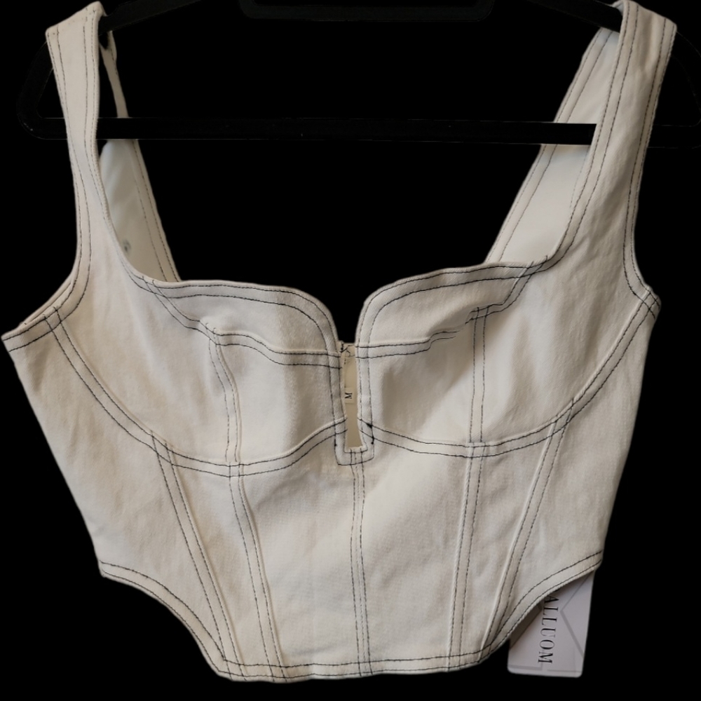 Moalluom vintage sexy bustier croptop. Summer events, beach, park, under blazers